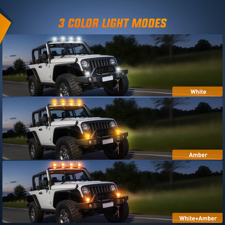 Nilight 4Inch Off-Road LED Light Bar, 2PCS 60W 3 Lighting Modes (White/Amber/White&amp;Amber) Driving Fog Light Spot Flood Lights with 18AWG Wiring Harness for Truck Car ATV SUV Jeep Boat