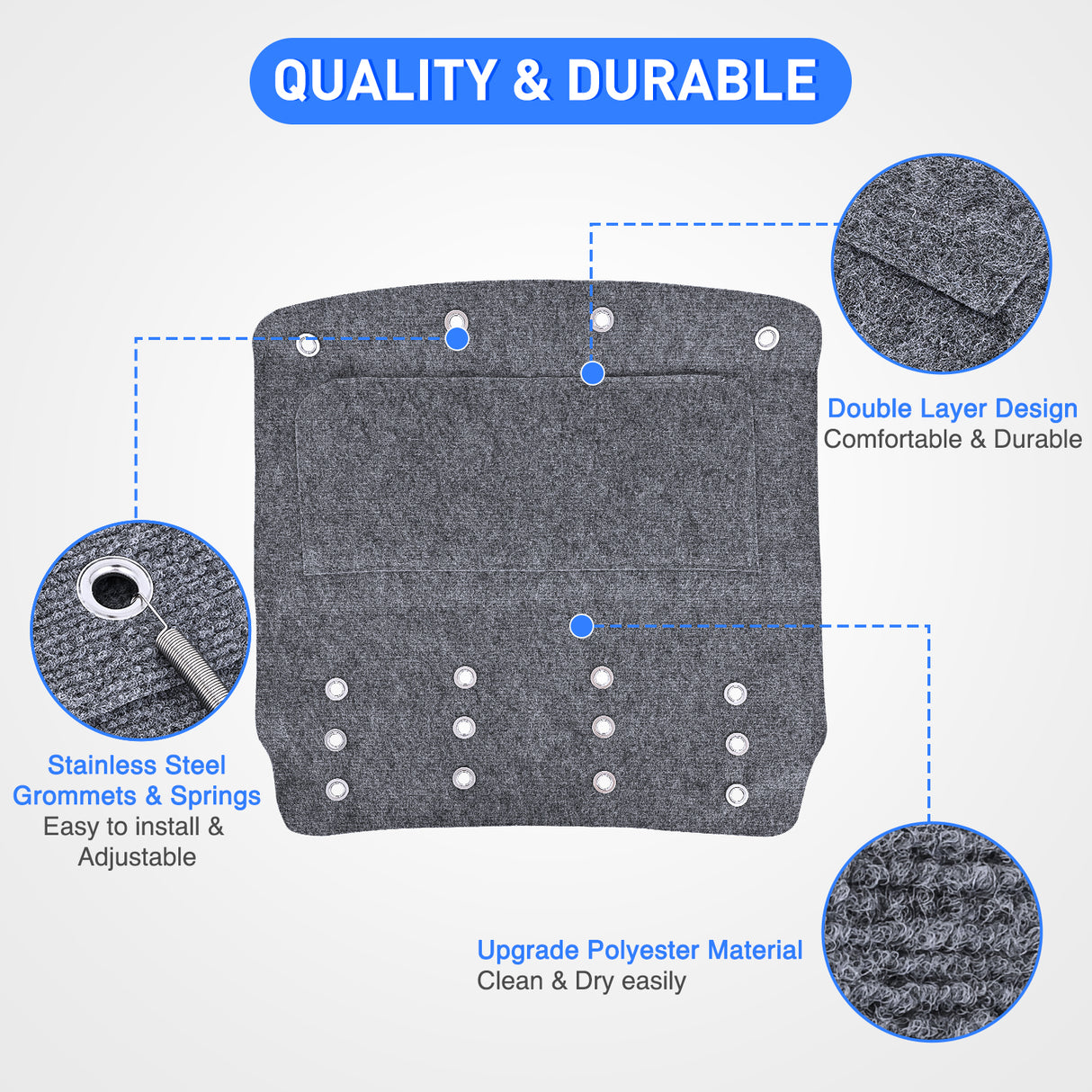 Nilight RV Step Covers 3 Pack 22 inch, Fits 9-11Inch Deep Camper Steps Adjustable Wrap Around RV Step Rug with Spring Works on Electrical & Manual RV Stairs Carpet for Camper Trailers Steps Outside, Gray