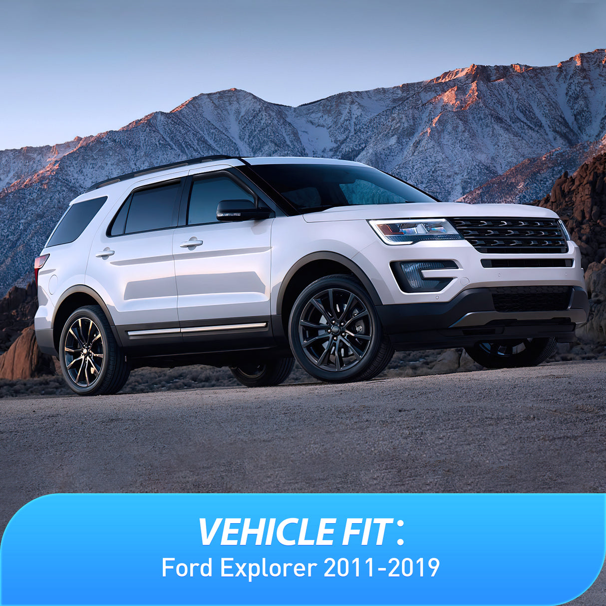 Rain Guards In Channel Window Deflectors for Ford Explorer 2011 2012 2013 2014 2015 2016 2017 2018 2019 Vent Window Visors,Rain Guards-4PCS