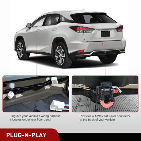 Wiring Harness Kit 4 Pin Trailer Wiring Harness Kit 56217 Fit for 2008 2009 2010 2011 2012 2013 2014 2015 2016 2017 2018 2019 2020 2021 Toyota Highlander Lexus RX350 RX350L