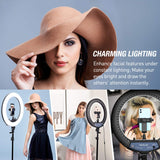 Ring Light 18 inch with Tripod Stand Ringlight Kit Dimmable 6000K/3200K Circle Lighting Phone Holder Bluetooth Remote Carry Bag for Zoom TikTok Makeup Video Photography Blogging Portrait