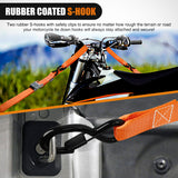 Nilight Motorcycle Tie Down Straps 1.5Inch×8Inch Heavy Duty Cambuckle with Soft Loops Safety S-Hooks 3084Lbs Break Strength for Securing Dirtbikes ATV UTV