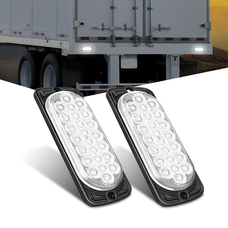 Nilight 5.5 Inch Aluminum Housing Tail Light 2 PCS 24 LED White Back Up Reverse Marker Lights Surface Mount IP67 Waterproof for 10-30V RV Camper Trailer Truck Bus Boat