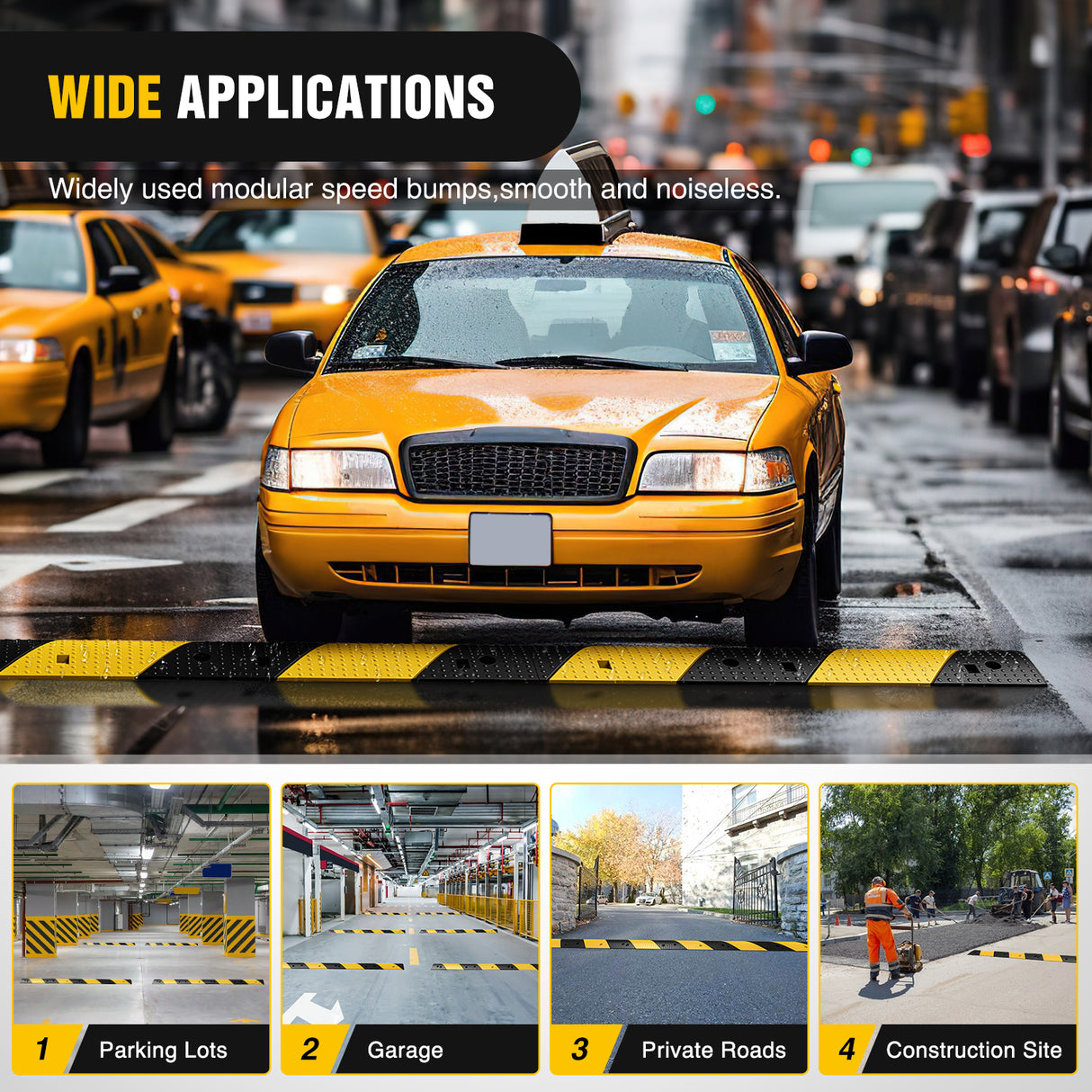 Nilight Rubber Speed Bump, 39.3Inch Heavy Duty 2 Channel Cable Protector Speed Humps for Garage Gravel Roads Asphalt Concrete, 19000 lbs Load Capacity, 2-Pack