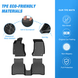 Floor Mat TPE Floor Mats for Mercedes Benz E-Class E300 E320 E350 E400 E550 E63 2017 2018 2019 2020 2021 2022 2023 All Weather Custom Fit Heavy Duty Floor Liners