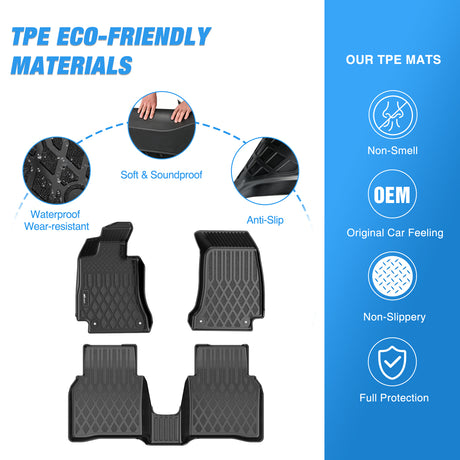 Floor Mat TPE Floor Mats for Mercedes Benz E-Class E300 E320 E350 E400 E550 E63 2017 2018 2019 2020 2021 2022 2023 All Weather Custom Fit Heavy Duty Floor Liners