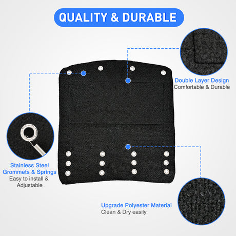 Nilight RV Step Covers 3 Pack 20 inch, Fits 8-10Inch Deep Camper Steps Adjustable Wrap Around RV Step Rug with Spring Works on Electrical & Manual RV Stairs Carpet for Camper Trailers Steps Outside,Black