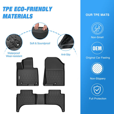 Nilight 2022 2023 2024 2025 Hyundai Santa Cruz TPE All Weather Custom Fit Heavy Duty Floor Liners