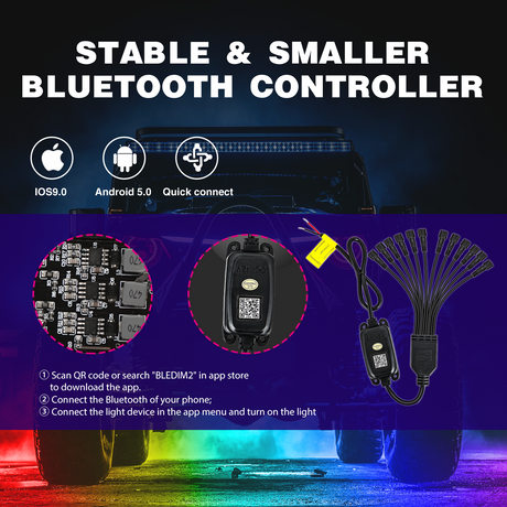 Nilight RGB LED Rock Lights Kit 12 Pods Underglow Multicolor Neon Pod with Remote & Bluetooth App Control DIY Flashing Music Mode Wheel Well Light for Truck ATV UTV RZR SUV