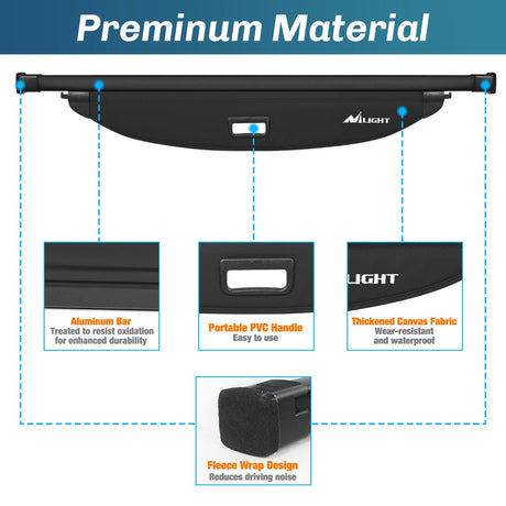 Nilight 2023 2024 2025 Kia Sportage Accessories Retractable Trunk Cargo Cover with Trunk Storage Net