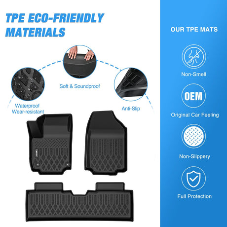 Nilight 2025 2026 Chevy Equinox GMC Terrain (Fuel Model Only) TPE All Weather Custom Fit Heavy Duty Floor Liners