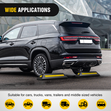 Nilight Parking Curb - Heavy Duty Rubber Garage Driveway Car Wheel Stopper Parking Aid Block Gadgets, 2-Pack