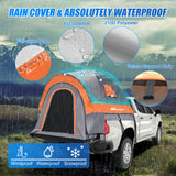 Vehicle Parts & Accessories Truck Bed Tent 5.2-5.8 FT Pickup Tents with Rainfly Waterproof PU2000mm Double Layer Tent for Truck 2-Person Portable Full Size Short Tailgate Bed Tent for Camping Outdoor Travel, Orange Grey