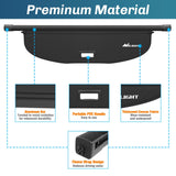 Nilight 2019-2023 Jeep Cherokee Accessories Retractable Trunk Cargo Cover With Trunk Storage Net