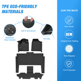 Floor Mats for Dodge Grand Caravan 7 Seats 2011-2021/2008-2016 Town & Country (Stow'n Go Only) All Weather Custom Fit Heavy Duty Floor Liners