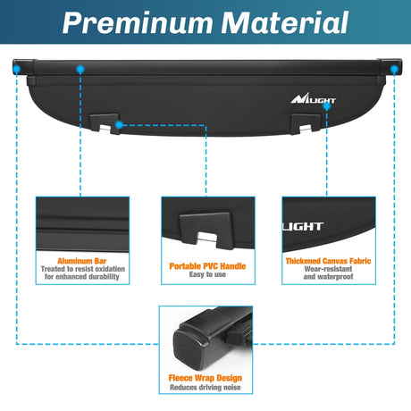 Nilight 2017-2025 Mazda CX-5 Retractable Trunk Cargo Cover With Trunk Storage Net