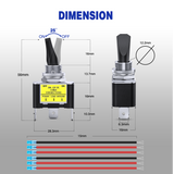 2PCS Yellow LED Toggle Switch 12V DC 30A 3 Pin On Off 2 Position Heavy Duty Rocker Switch with 14AWG Wire for Automotive Cars Trucks Boats Racing Cars Auto Boat