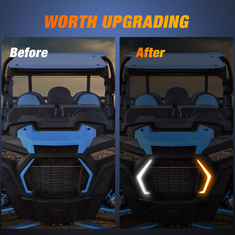 Nilight Turn Signal Fang Lights LED Accent Street Legal Front Signature Light Compatible with Polaris RZR XP 1000 Turbo Accessories 2019 2020 2021 2022 2023