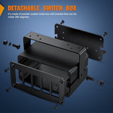 Nilight 5 Gang Rocker Switch Box 5 Holes Panel Detachable Installation Housing Waterproof Aluminum Rotatable Mount Bracket 12V 24V DIY Toggle Switches Voltmeter USB Socket for Boats Cars RVs Trucks