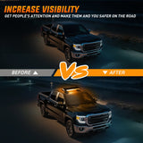 Nilight 14.5" 30LED Strobe Light Bar Double Side Rooftop Emergency Flashing Lights Amber White Safety Warning Hazard Light Bars with Magnetic Base for Construction Vehicles Plow Trucks Pickup