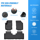 Nilight TPE Floor Mats for Chevy Equinox GMC Terrain 2018 2019 2020 2021 2022 2023 2024,All Weather Custom Fit Heavy Duty Floor Liners