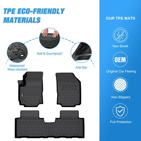 Nilight TPE Floor Mats for Chevy Equinox GMC Terrain 2018 2019 2020 2021 2022 2023 2024,All Weather Custom Fit Heavy Duty Floor Liners