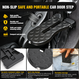 Nilight Car Door Step for Roof Access Universal Car Step Hook for Roof SUV Trucks Folding Aluminum Alloy Vehicle Door Latch Step Pedal With Glass Breaker Safety Hammer, Max Load 400lbs, 1 Pack Black