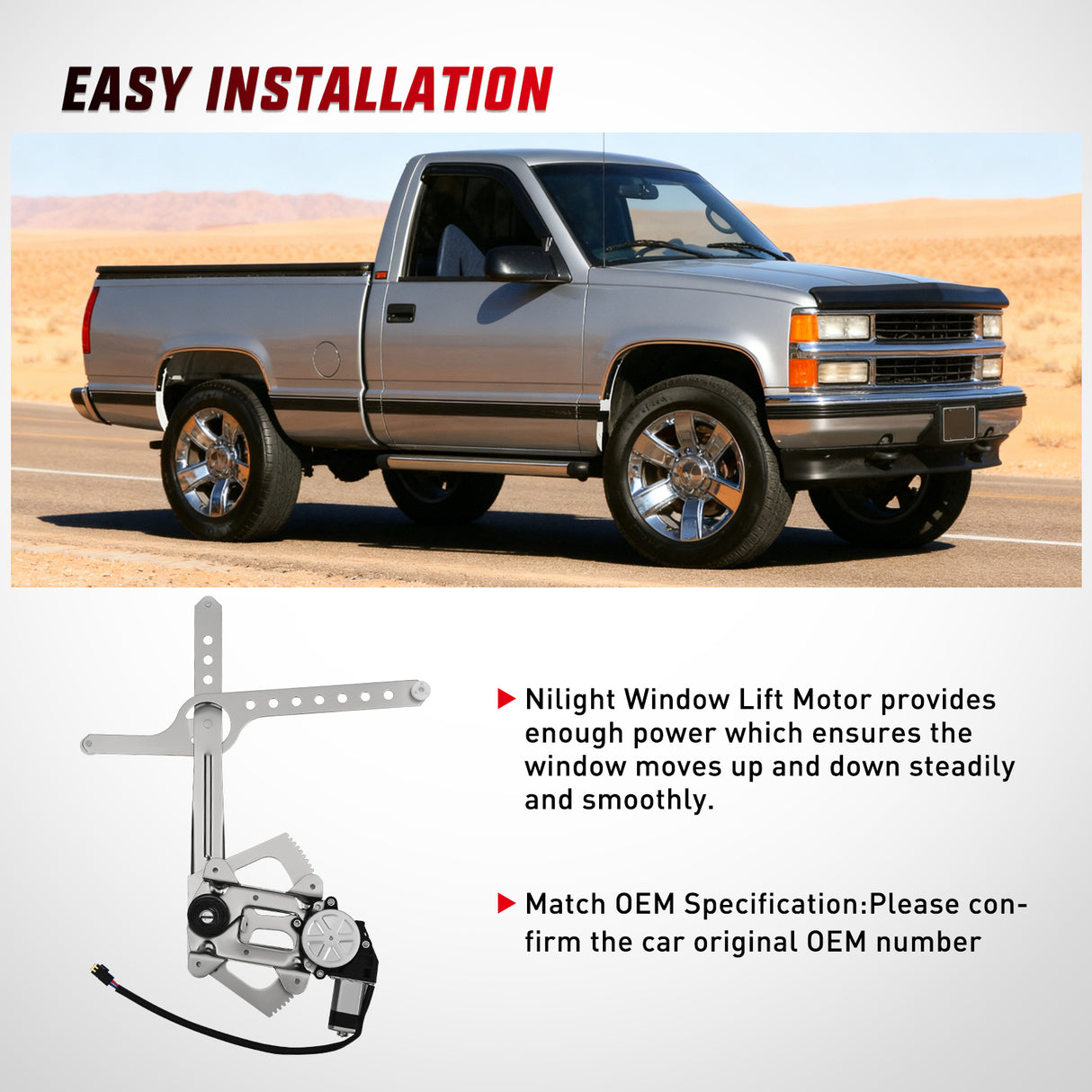 741-654 Window Regulator/Motor Front Passenger Side Compatible with 1988-2002 Chevrolet Blazer C1500 C2500 C3500 K1500 K2500 K3500 Tahoe GMC Yukon 1996 1997 1998 1999 2000 2001 2002