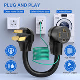 EV Dryer Adapter Cord 30 Amp to 30Amp 3 Prong 125V 3750 Watt Pure Copper Dryers Old Outlet New Plug Conversion Heavy Duty 10 Gauge Wires 10-30P to 14-30R 30M/30F