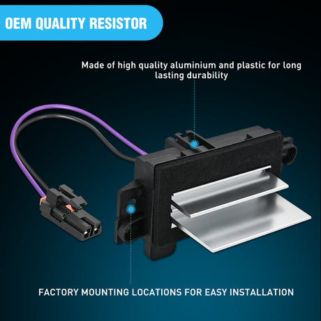 Nilight AC Blower Motor Resistor Blower Control Module Fit for Chevy Silverado 1500, GMC Envoy, Cadillac Escalade 2003 2004 2005 2006 2007 Replace 15-80567 89018778 52495874 4P1516