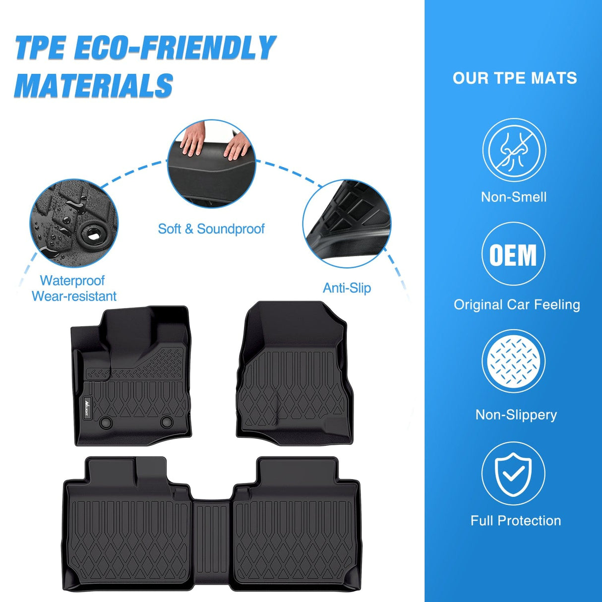 Floor Mat 2010 2011 2012 2013 2014 2015 2016 2017 Chevy Equinox / GMC Terrain TPE Floor Mats