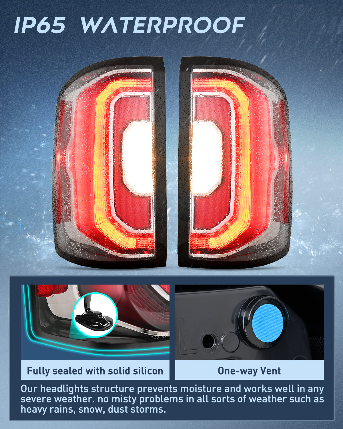 Taillight Assembly Taillight Assembly Compatible with 2016 2017 2018 GMC Sierra Tail Light with LED Type OE Style Rear Lamp Replacement Driver and Passenger Side