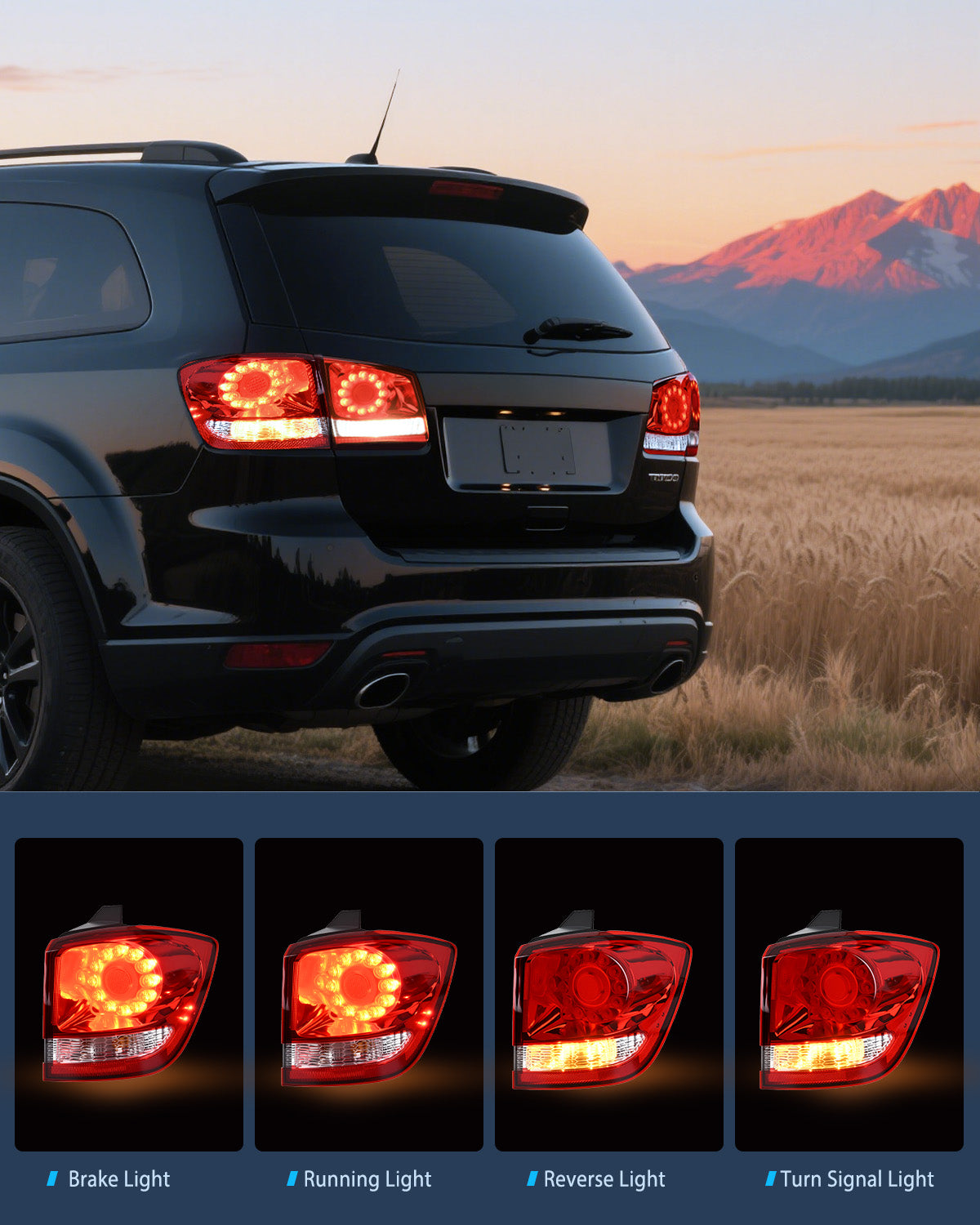 Nilight Taillight Assembly Compatible with 2011 2012 2013 2014 2015 2016 2017 2018 2019 2020 Dodge Journey Outer Tail Light Right Passenger Side