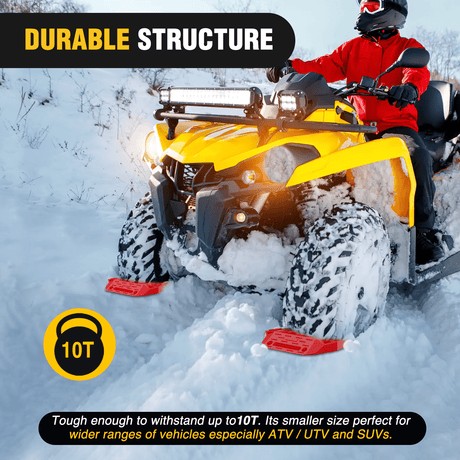 Traction Boards Off-Road Mini Short Recovery Traction Boards For 4WD 4X4 (2PCS Red)