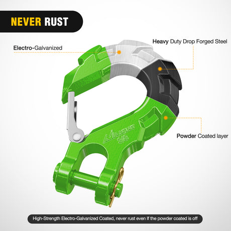 winch hook 3/8 inch Grade 70 Winch Hook Green