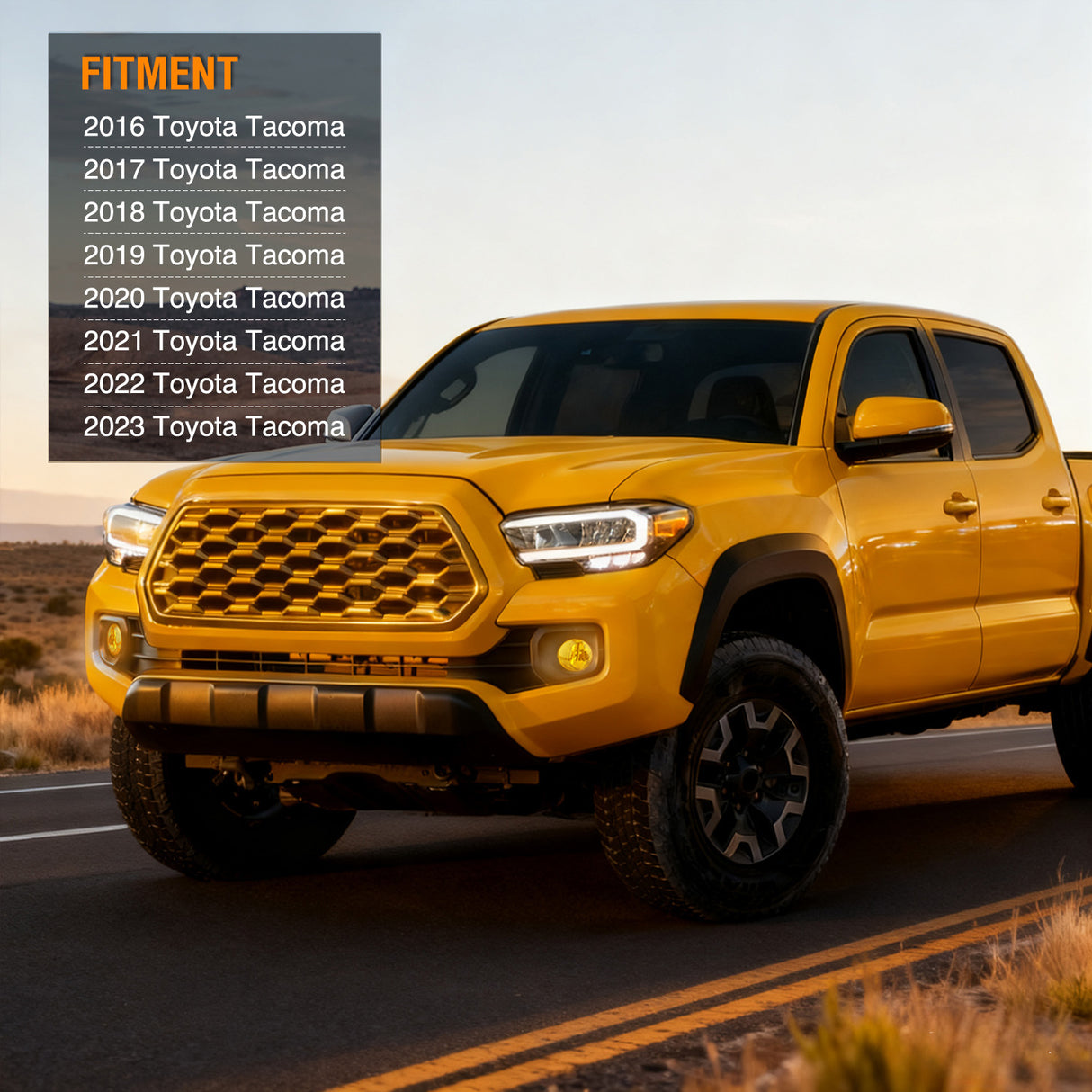 2016 2017 2018 2019 2020 2021 2022 2023 Toyota Tacoma SR SR5 Fog Light Assembly Yellow Lens