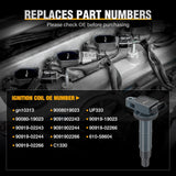 ignition coil pack 4pcs Ignition Coil Packs Fit for Toyota 2002 2003 2004 2005 2006 2007 2008 2009 Camry Highlander RAV4 Corolla Matrix Solara 2010 2011 2012 2013 2014 2015 Lexus Scion TC XB 2.4 2.0L OE# UF333 C1330 90919-02244