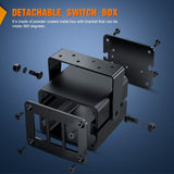 Nilight 3 Gang Rocker Switch Box 3 Holes Panel Detachable Installation Housing Waterproof Aluminum Rotatable Mount Bracket 12V 24V DIY Toggle Switches Voltmeter USB Socket for Boats Cars RVs Trucks