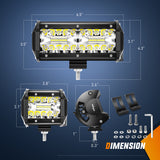 Nilight 2PC 4Inch Triple Row Led Light Pods 60W Flood Spot Combo 6000LM 2Pcs 6.5 Inch 120W Triple Row Light Bar Flood Spot Combo 12000LM Driving Boat Off Road Trucks Lights (ZH042)