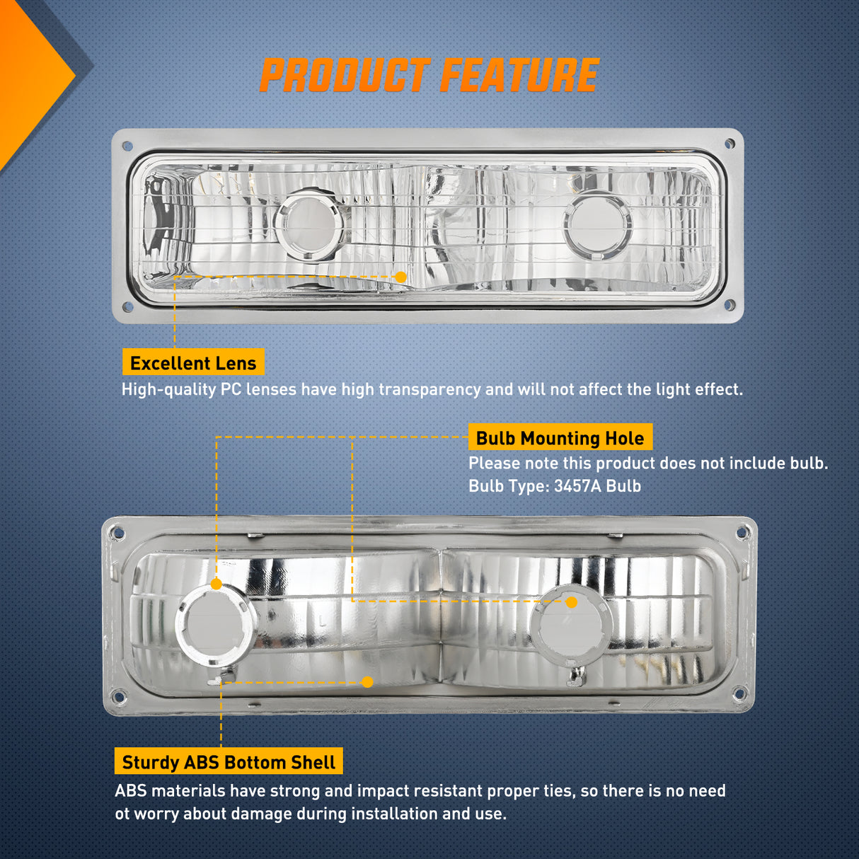 Signal Light Parking Turn Signal Light Compatible with 1988 1989 1990 1991 1992 1993 1994 1995 1996 1997 1998 Chevy GMC C10 C/K 1988-1999 Silverado Suburban Sierra Blazer Tahoe Yukon Front Bumper Lights