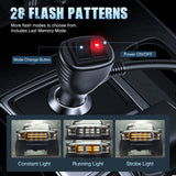 Nilight 2PCS 24 inch Truck Grill Strobe Lights Strip 384 LED Emergency Light Amber White Flexible Side Flashing Warning Caution Safety Waterproof Lighting Kit for Trucks Tow Plow Construction Vehicles