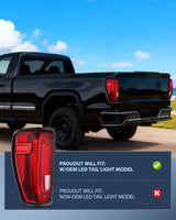 Taillight Assembly Compatible with GMC 2019 2020 2021 2022 2023 2024 Sierra 1500 LED Type Tail Lights 2020-2024 Sierra 2500HD 3500HD Rear Lamp Replacement Driver and Passenger Side