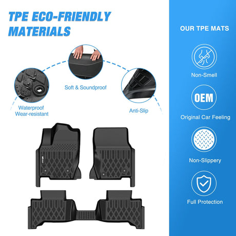 Nilight 2024 2025 2026 Toyota Land Cruiser GX550 (Only for 5 Seats) TPE Fit Heavy Duty Floor Liners