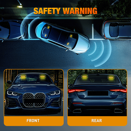 Nilight 12LED Emergency Strobe Traffic Advisor Light Bar 2 in 1 Amber Dash Warning Safety Flashing Lights Front/Rear Windshield Construction Lights for Trucks Cars Plow Police Firefighter Vehicles