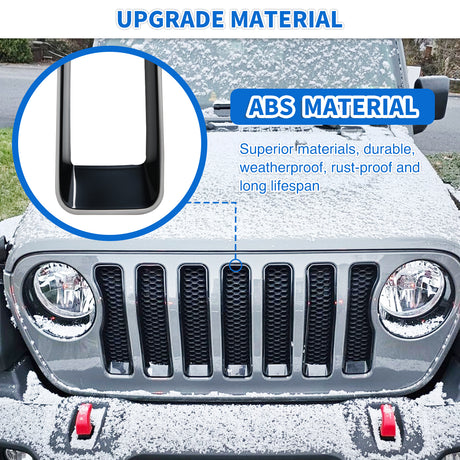 Nilight Grill Inserts fit for Jeep Wrangler Front Grille Inserts Headlight Cover Set for JL JLU Unlimited Sport SportS 2018 2019 2020 2021 2022 2023 Grille Bezels Trim Exterior Accessories Black 9 Pcs
