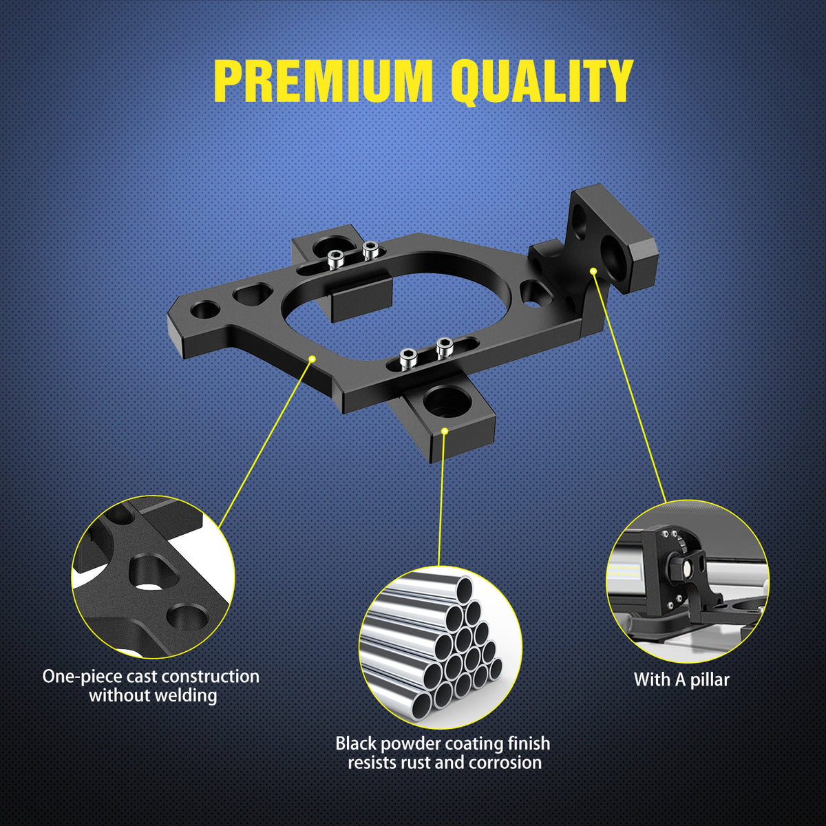 Hood Light Mounting Brackets Compatible with Jeep Wrangler JK 2007-2017, LED Light Bar Hood Mount Bracket, No Drilling Required, 2PCS