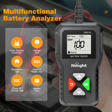 Nilight Car Battery Tester 6V 12V 24V Accurate Digital Auto Analyzer 100-2000 CCA Voltage SOH SOC Internal Resistance Test for Cars Trucks SUV ATV Boats Motorcycles Vehicle