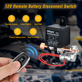 Remote Battery Disconnect Switch 12V 200A Car Anti-Theft Kill Switches Upgrade Prevent Power Drain with Wireless Remote Control Relay Fobs for Auto Truck RV Boat