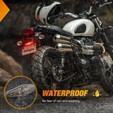 Taillight Assembly Motorcycle Tail Lights LED Brake Running Light with License Plate Bracket Dirt Bike Rear Lighting Compatible with Honda Yamaha Kawasaki Suzuki Chopper Turing Cruiser, Red