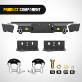 Nilight Rear Step Bumper Compatible with 2011 2012 2013 2014 2015 2016 3rd Gen Ford F250 F350 F450 Super Duty Pickup Truck Bumper with LED Lights, Sensor Holes and D-rings